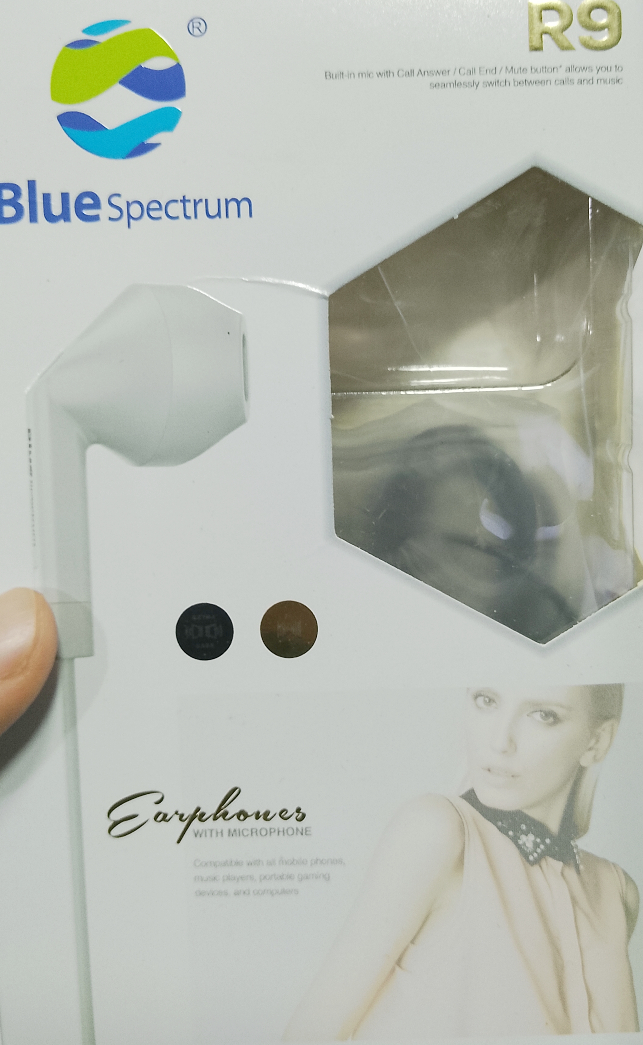 Blue spectrum R9 wired earphones