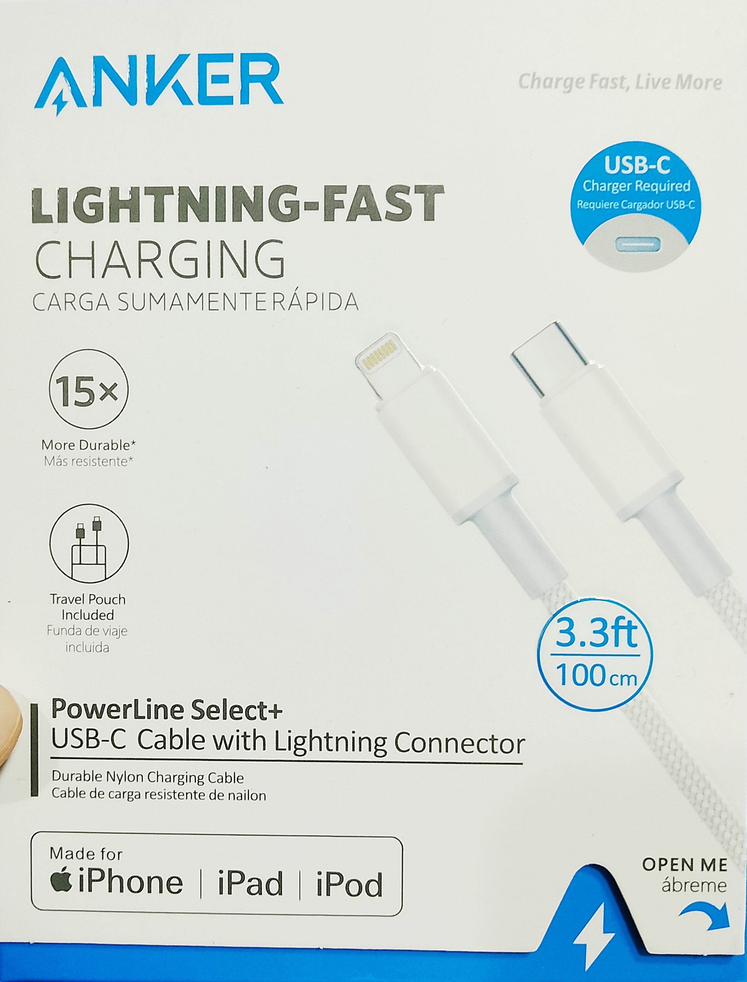usb C cable with lightning connector
